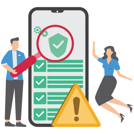 People working on risk assessment  Illustration