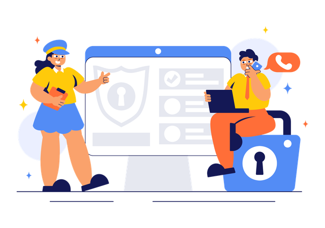 People working on survelliance service  Illustration