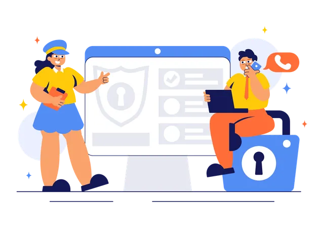 People working on survelliance service  Illustration