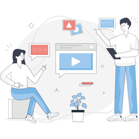 People working on teamwork environment  Illustration