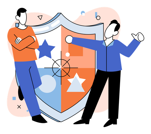 People working on trust agreement  Illustration