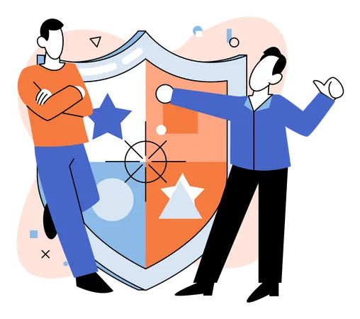 People working on trust agreement  Illustration