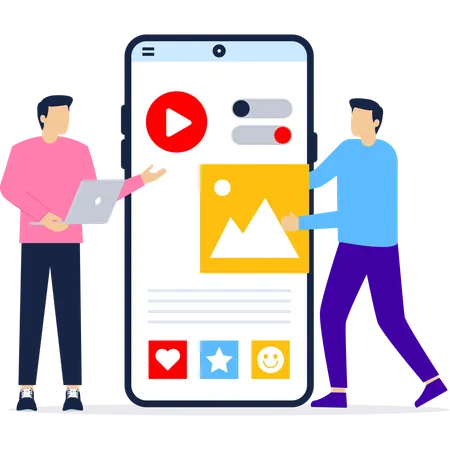 People working on ui ux design  Illustration