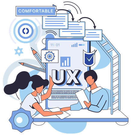 People working on ux design  Illustration