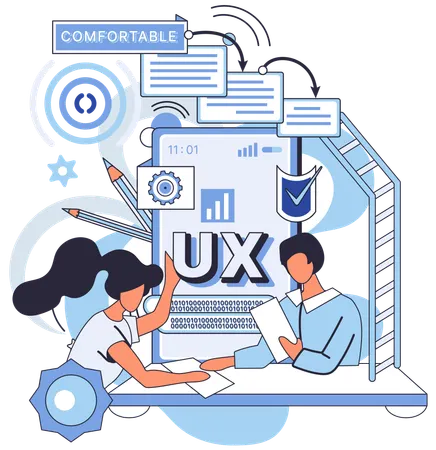 People working on ux design  Illustration
