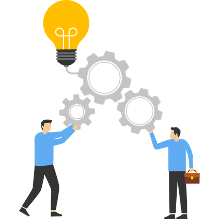 People working together to create ideas  Illustration