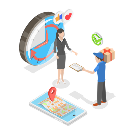 People working with Logistics And Delivery  Illustration