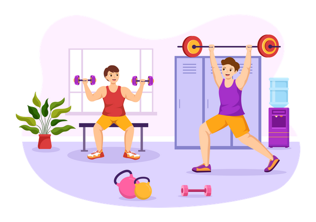People Workout Exercises Illustration