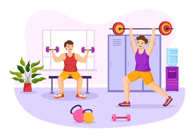 People Workout Exercises  Illustration