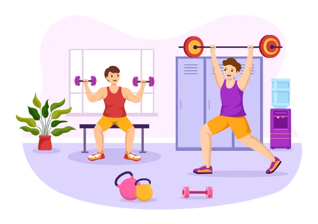 People Workout Exercises  Illustration