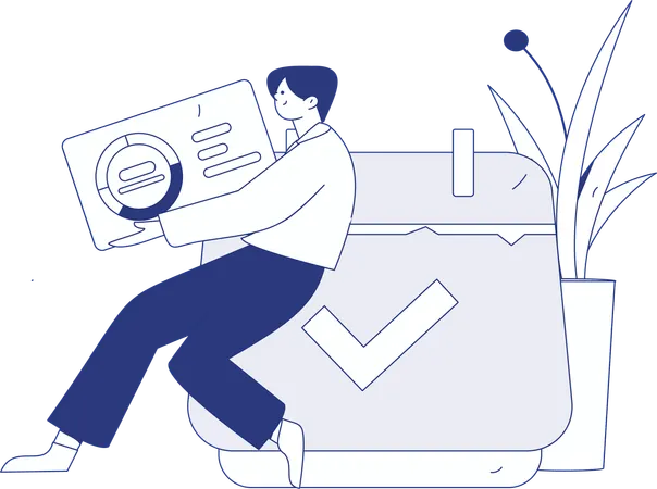 People write mail  Illustration