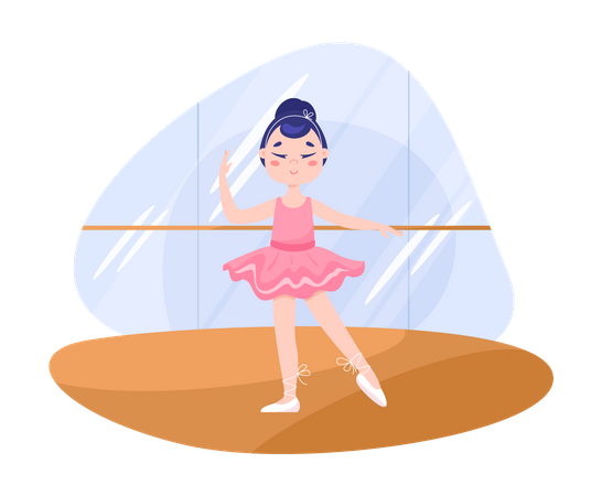 Pequeña bailarina bailando  Ilustración