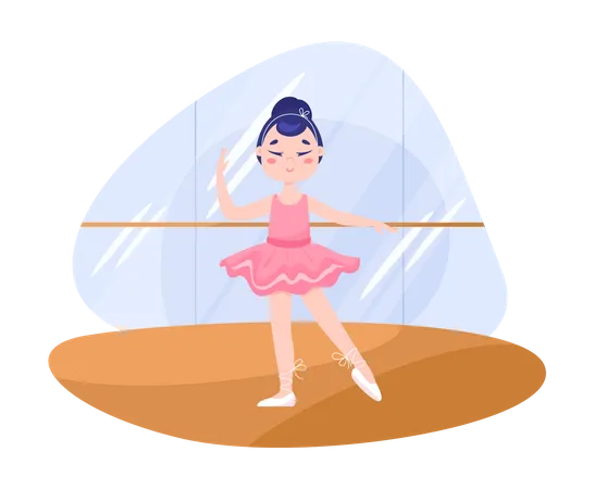 Pequeña bailarina bailando  Ilustración