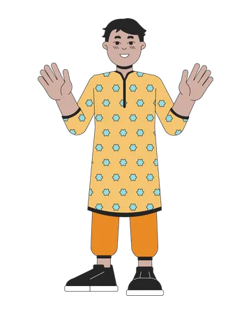 Túnica kurta de niño indio  Ilustración