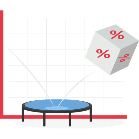 Percent bounce back on trampoline rising  Illustration