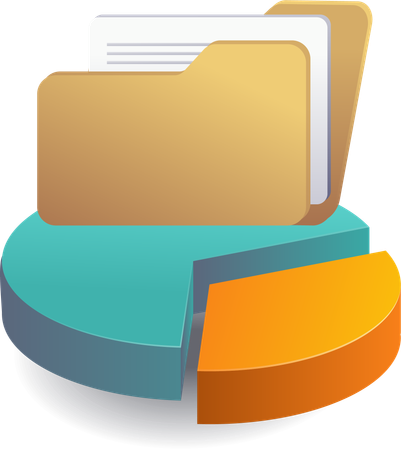 Percentage Analysis of Data Storage on Server Computers  Illustration