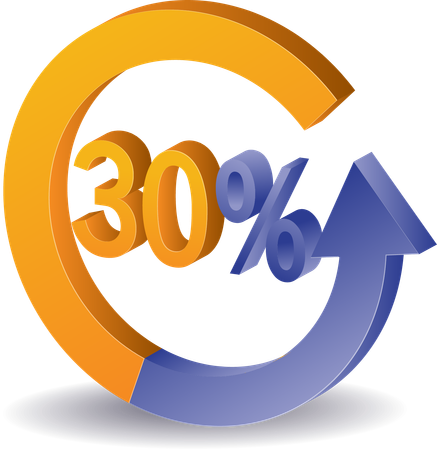 Percentage analyst with arrow circle rotation  Illustration