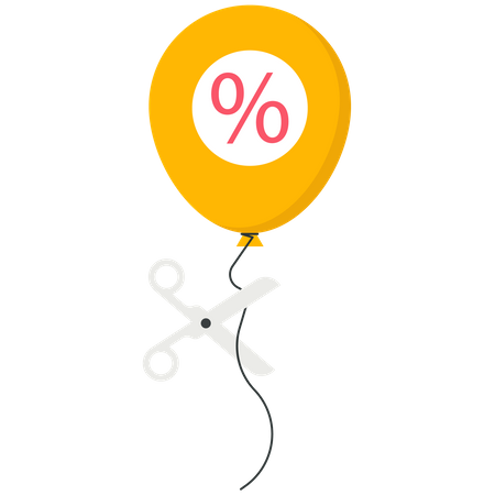Percentage balloon cutting  Illustration
