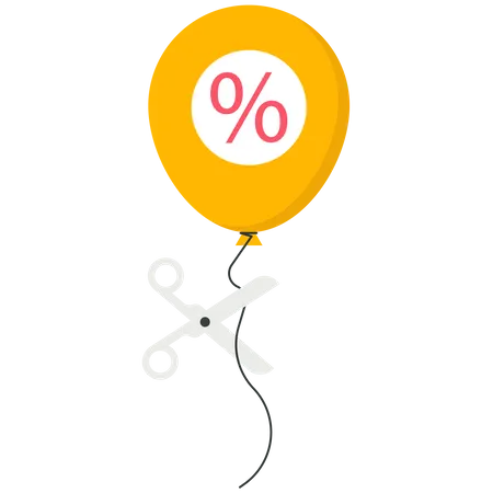 Percentage balloon cutting  イラスト