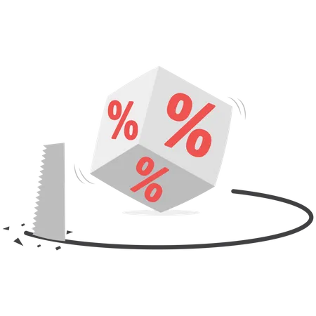 Percentage cube block showing profit and loss in business  Illustration