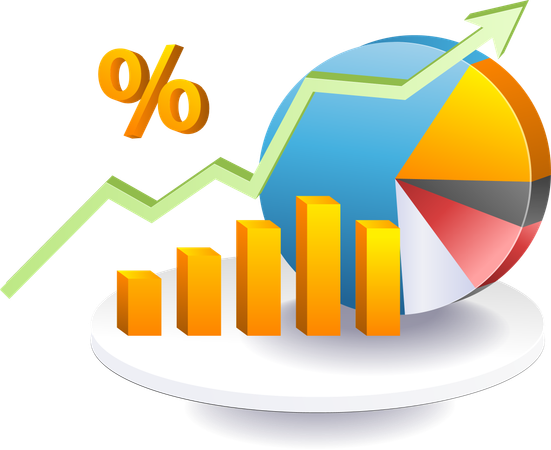 Percentage of business management analysis  Illustration