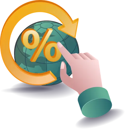 Percentage of business world  Illustration