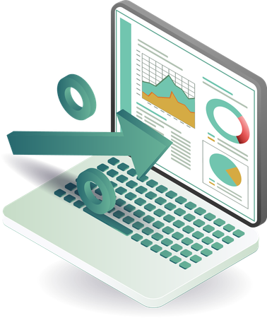 Percentage of computer technology business analysis  Illustration