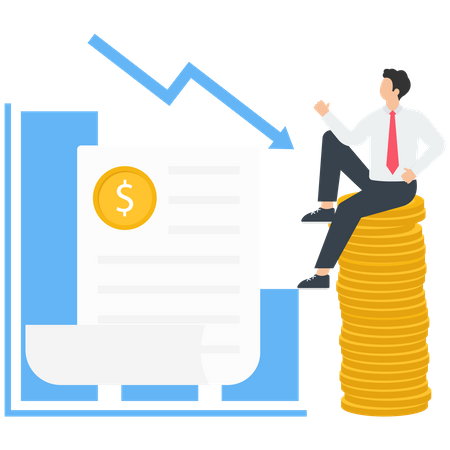 Perda financeira e de negociação de ações  Ilustração