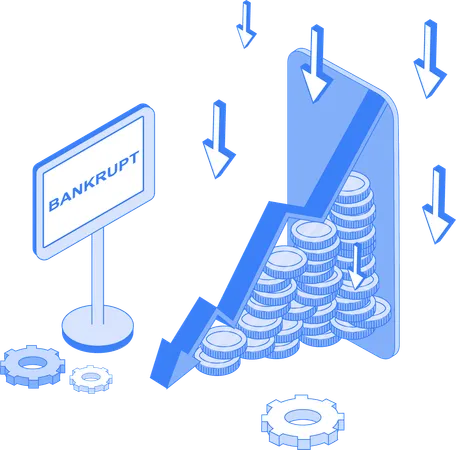 Pérdida financiera con quiebra  Ilustración