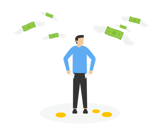 Perdre de l’argent en cas de crise financière  Illustration