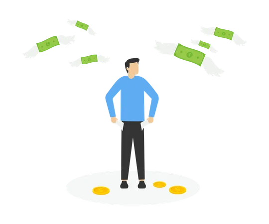 Perdre de l’argent en cas de crise financière  Illustration