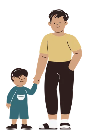 Père et enfant  Illustration