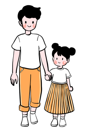 Père et fille  Illustration