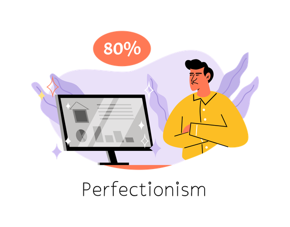 Perfeccionismo ou TOC transtorno obsessivo-compulsivo  Ilustração