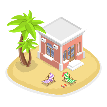 Perfect holiday bungalow in hawaii  일러스트레이션