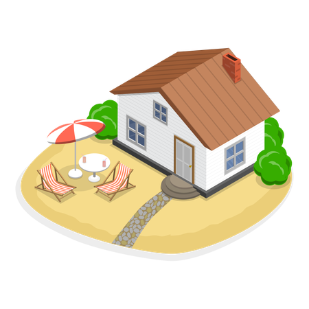 Perfect holiday bungalow in hawaii  일러스트레이션