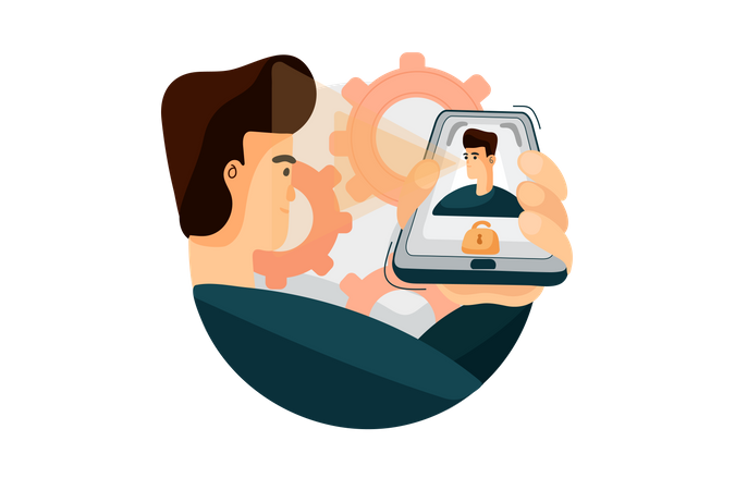 Perfil bancário seguro  Ilustração