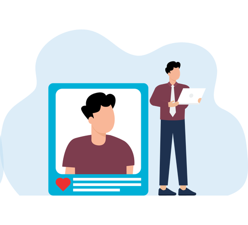 Perfil en redes sociales  Ilustración
