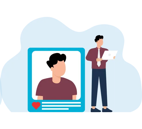 Perfil en redes sociales  Ilustración