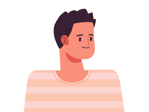 Avatar masculino de perfil sonriente  Ilustración