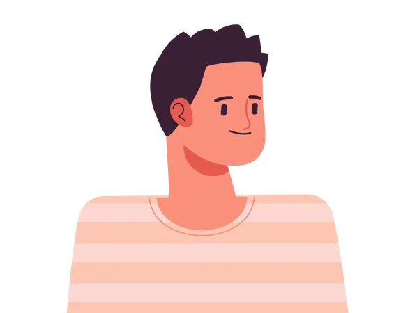 Avatar masculino de perfil sonriente  Ilustración