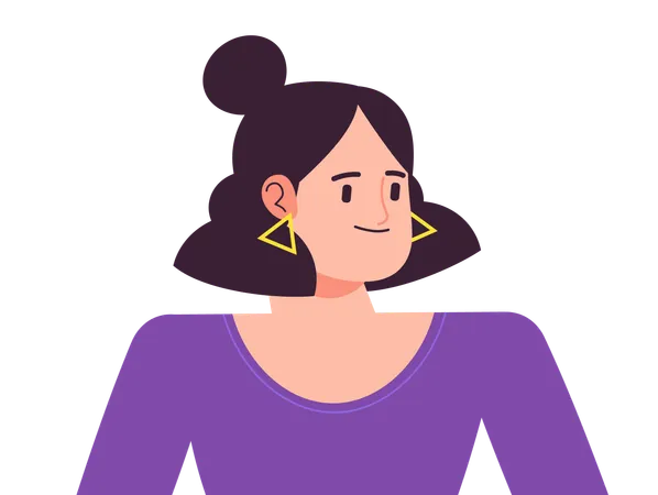 Avatar femenino de perfil sonriente  Ilustración