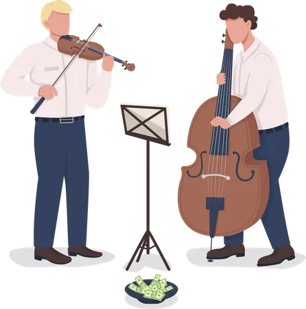 Performance du violoniste et du violoncelliste  Illustration