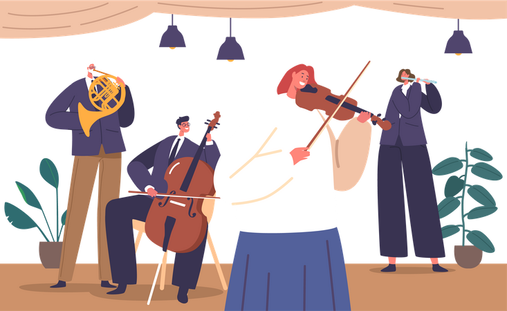 Performance mélodique au violon  Illustration