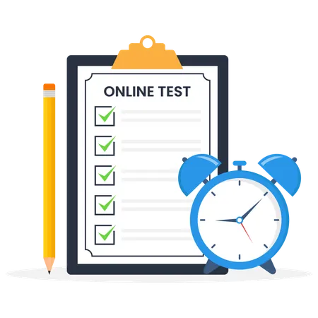 Online Test Online Test Practice 일러스트레이션