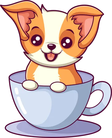 Perro en taza  Illustration