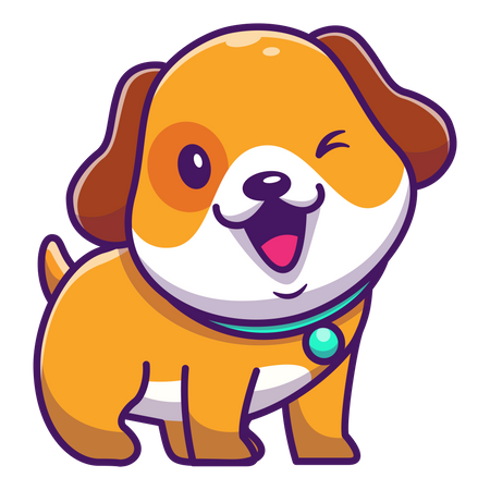 Perro guiñando un ojo  Ilustración