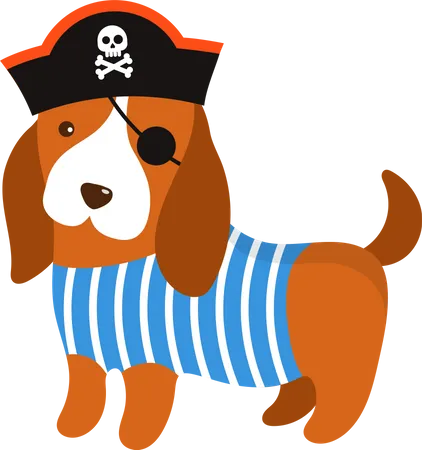 Perro pirata  Ilustración