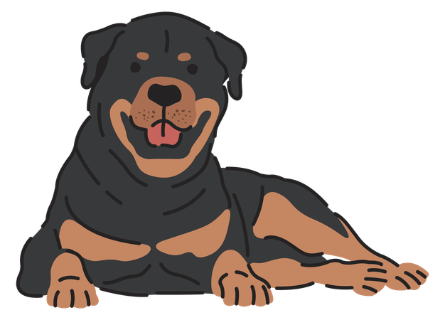 Perro rottweiler  Ilustración