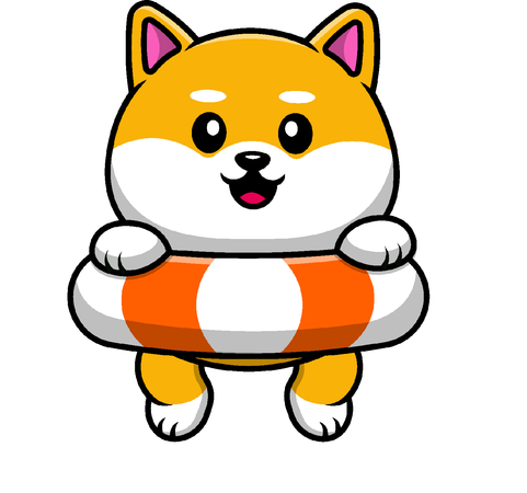 Perro Shiba Inu nadando  Ilustración